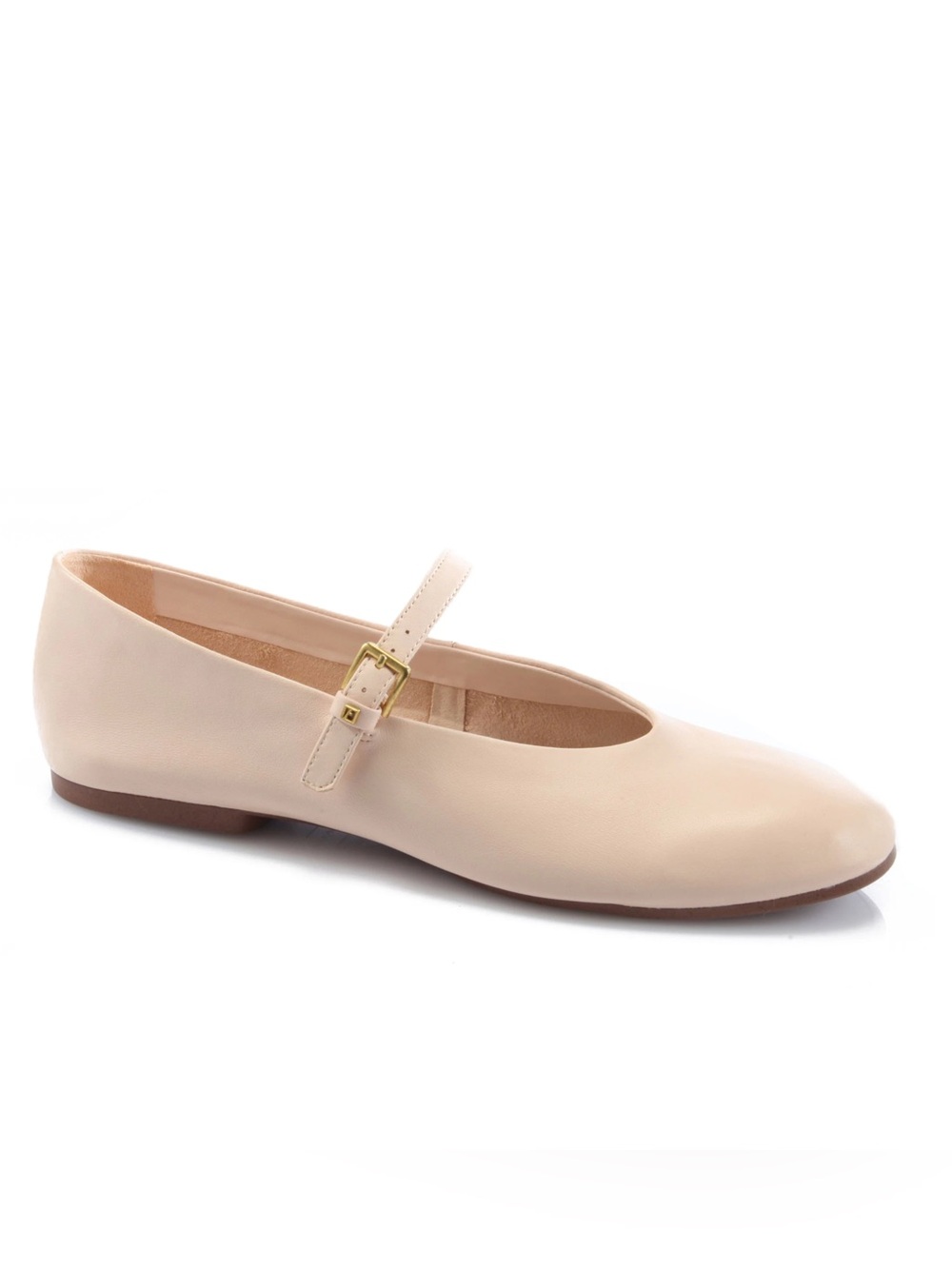 Franco Sarto Blush Mary Jane Flats with Gold Buckle